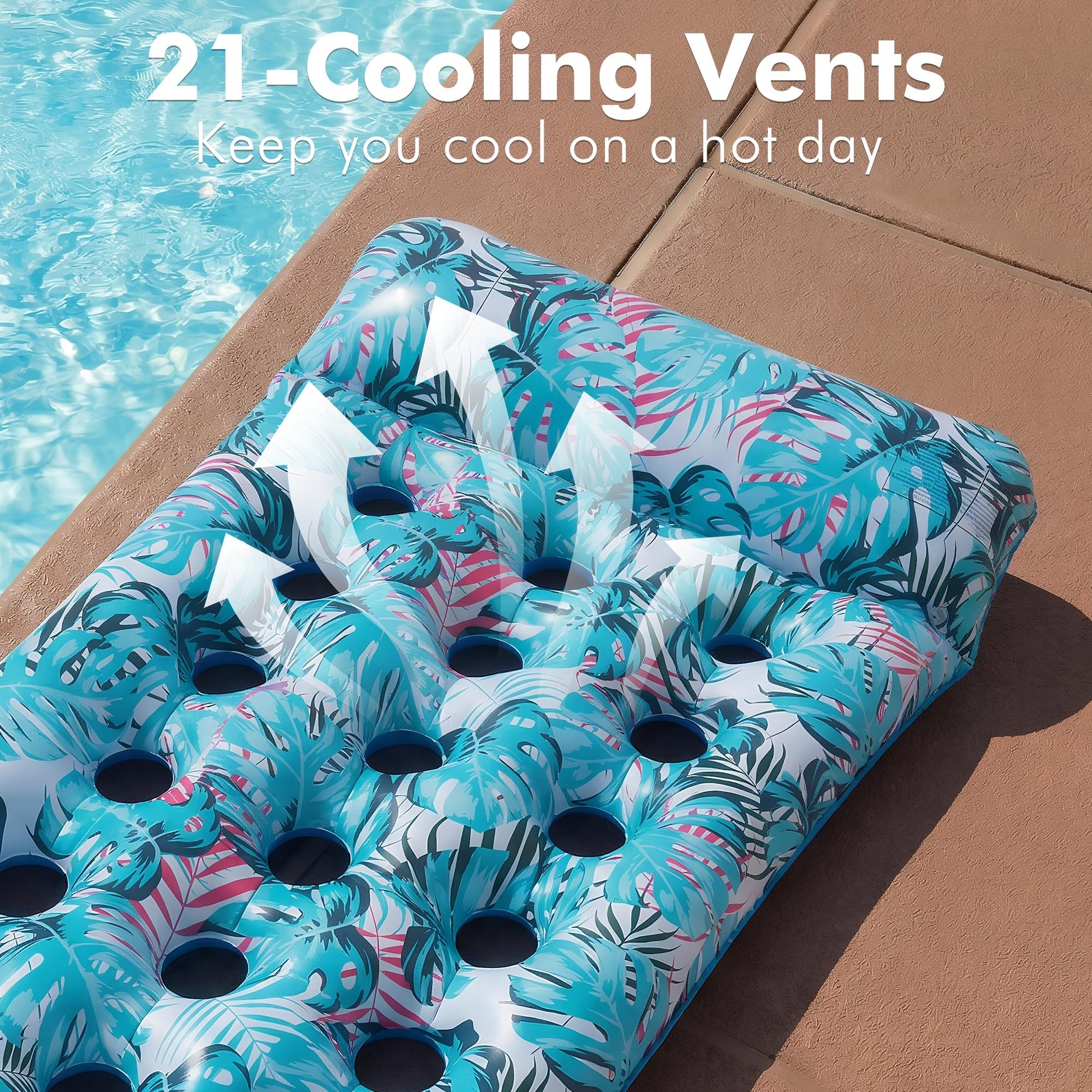 Stonful 2 Pack Inflatable Pool Float Mat, Giant Pool Floats Adult Size with Headrest, Lake Float Raft Water Lounger, Multi-Purpose Swimming Pool Floats Toys for Pool Party, Summer Beach, Outdoor