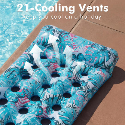 Stonful 2 Pack Inflatable Pool Float Mat, Giant Pool Floats Adult Size with Headrest, Lake Float Raft Water Lounger, Multi-Purpose Swimming Pool Floats Toys for Pool Party, Summer Beach, Outdoor