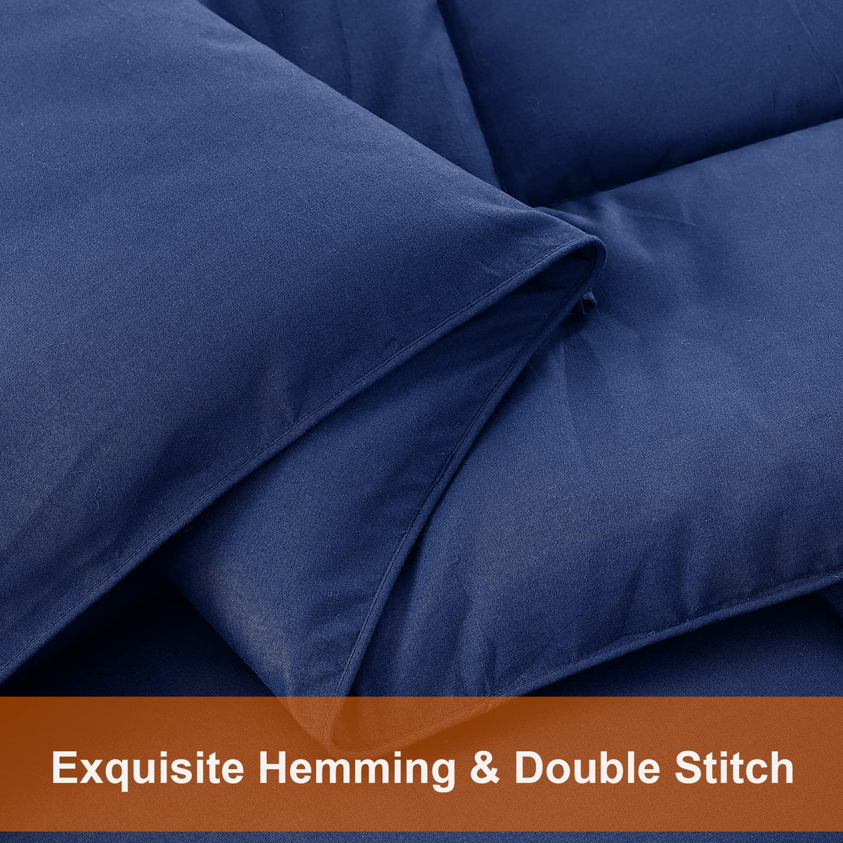 All Season Queen Comforter Set 3 PCs Soft Quilted Down Alternative Comforter+2 Pillow Shams with Corner Tabs,Winter Summer Warm Fluffy,Machine Washable(Queen, Navy Blue) 🍁 All In One Marketplace Canada