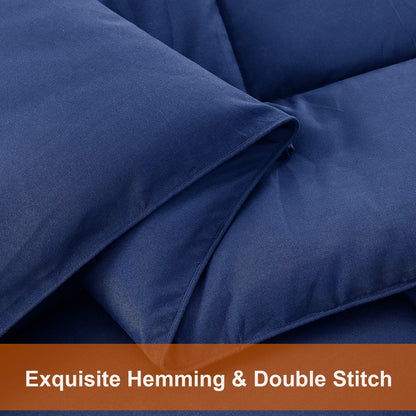 All Season Queen Comforter Set 3 PCs Soft Quilted Down Alternative Comforter+2 Pillow Shams with Corner Tabs,Winter Summer Warm Fluffy,Machine Washable(Queen, Navy Blue) 🍁 All In One Marketplace Canada