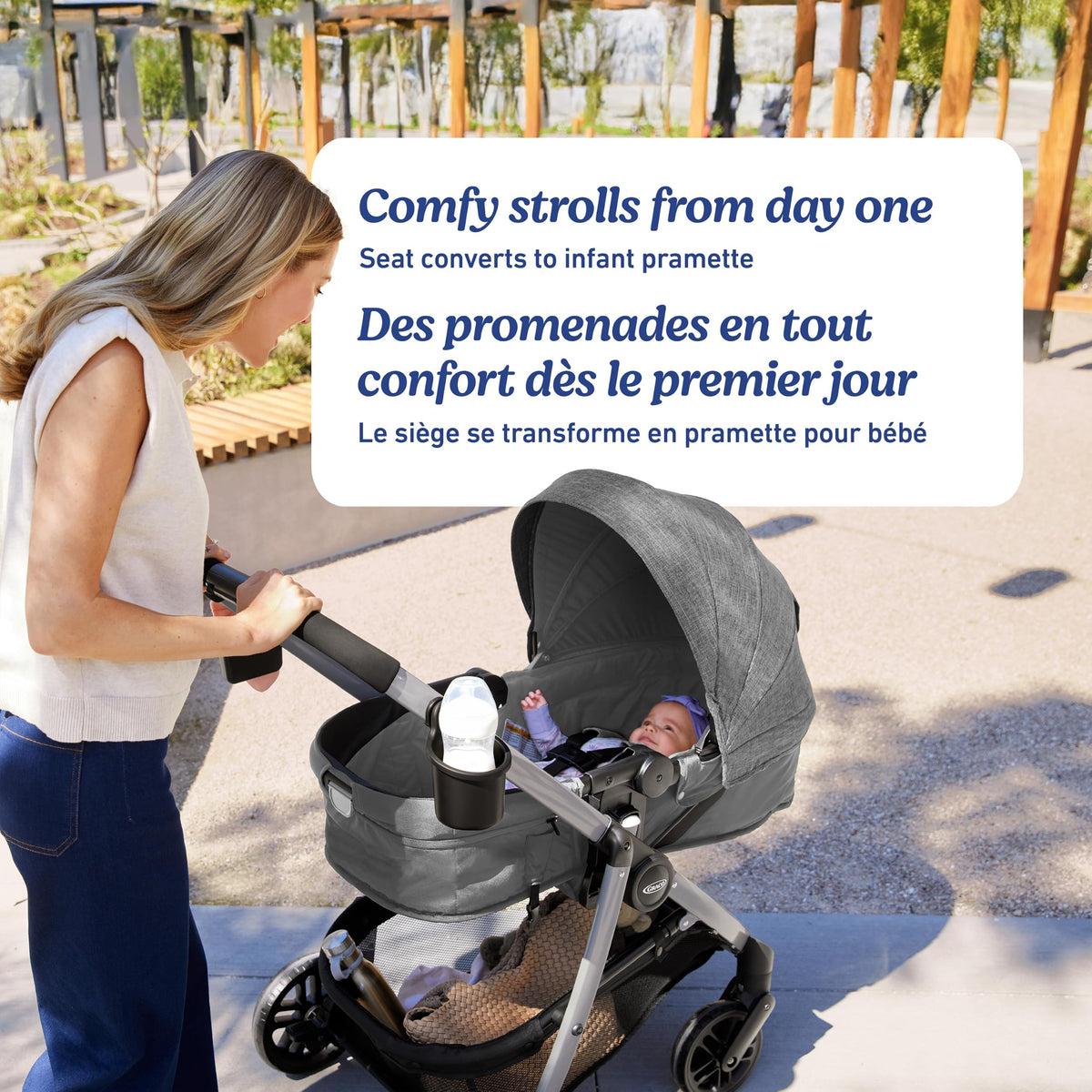 Graco Modes Pramette Travel System, 3-in-1 Baby Stroller and Car Seat Combo with SnugRide SnugLock 35 Infant Car Seat, Rear-Facing from 1.8-16 kg (4-35 lb), Britton