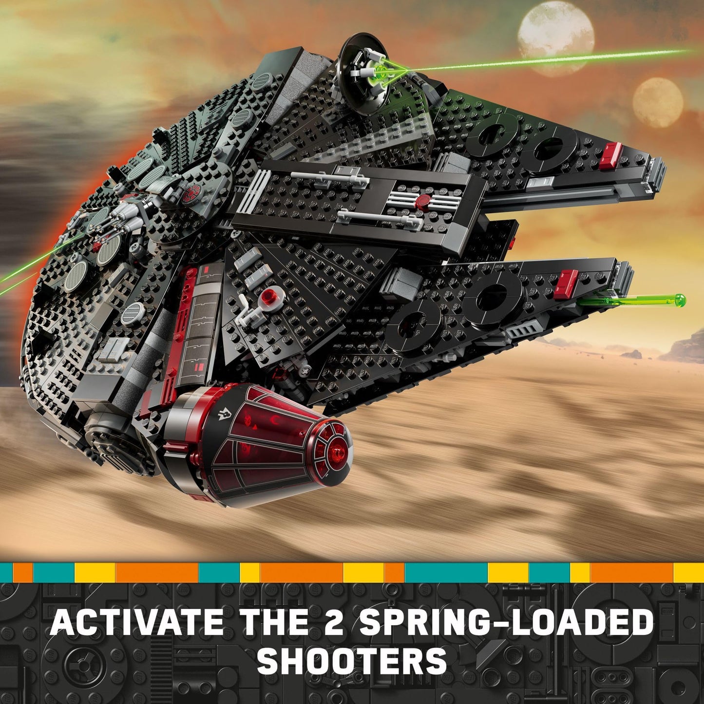 LEGO Star Wars The Dark Falcon Buildable Starship, Star Wars Toy Vehicle Set for Boys and Girls, Collectible Millenium Falcon Toy with 6 Star Wars Minifigures, Birthday Gift for Kids or Any Fan, 75389 LEGO