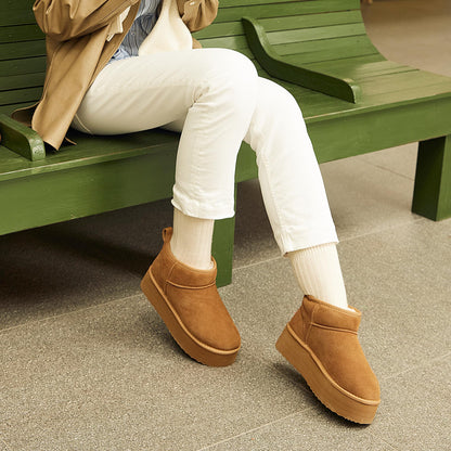 DREAM PAIRS Women's Platform Mini Winter Snow Boots,Chestnut,7.5 🍁 All In One Marketplace Canada