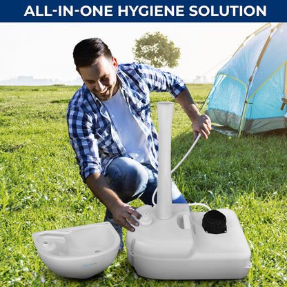 SereneLife, Portable Sink, Camping Hand Wash Basin with Water Tank and Rolling Wheels, Perfect for Indoor and Outdoor Use, Events, Worksites and More SereneLife