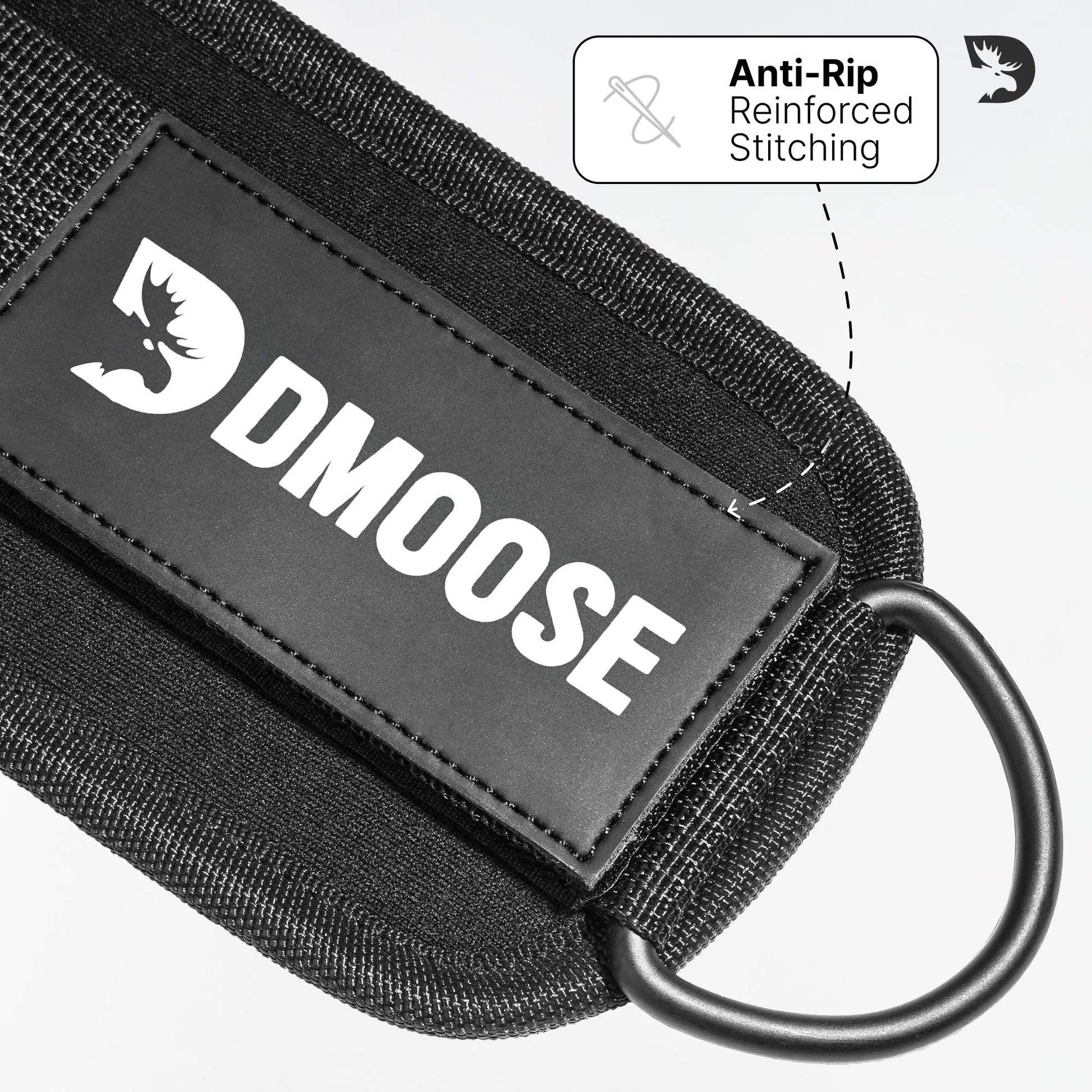 DMoose Ankle Straps for Cable Machines for Kickbacks, Glute Workouts, Leg Extensions, Curls, and Hip Abductors for Men and Women, Adjustable Ankle Strap with Double D-Rings and Neoprene Support