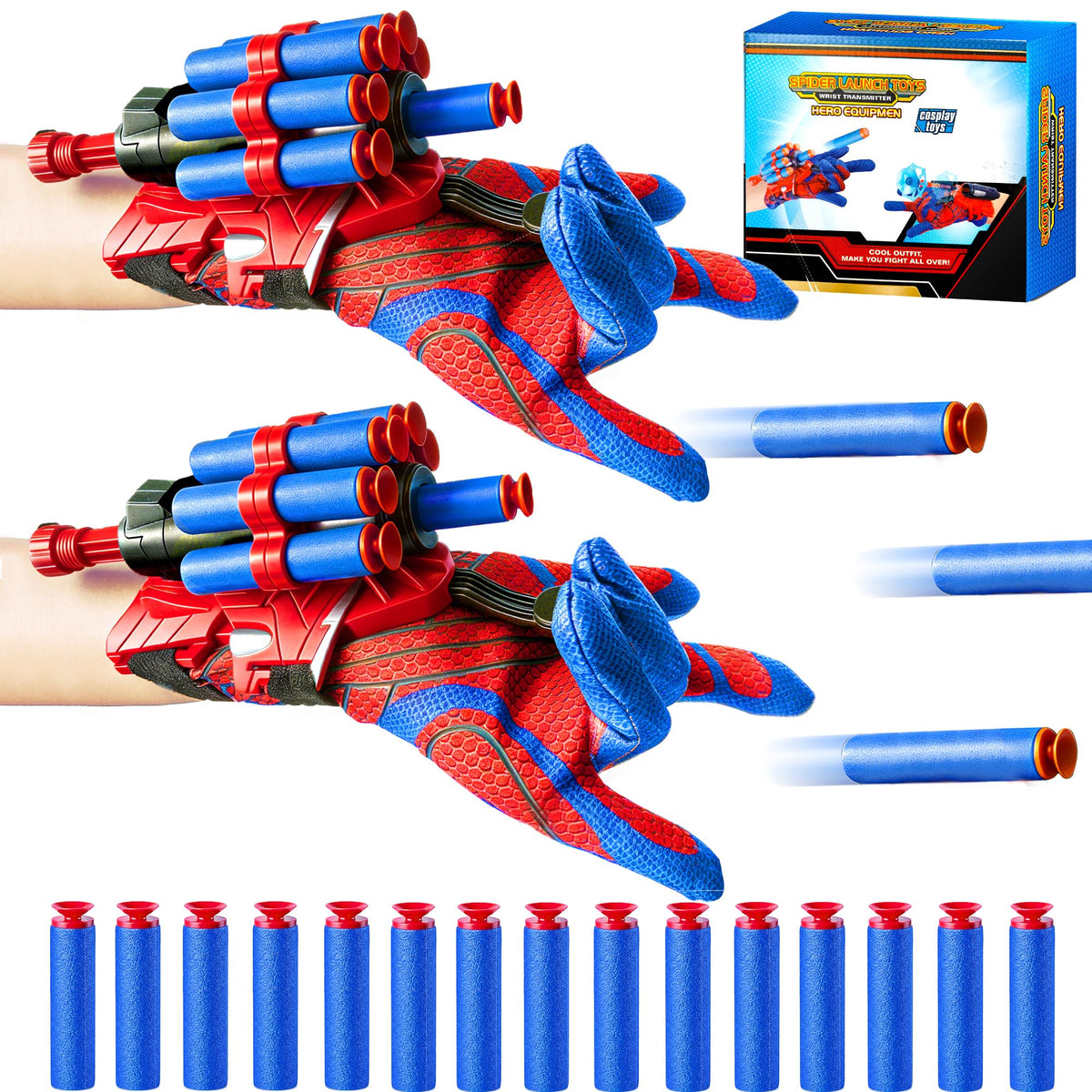 2 Pieces Spider Web Shooters for Kids, Cosplay Launcher Gloves Hero Webs Shooter, Toys Gifts for Boys Girls, Halloween Christmas Birthday Toys for Kids 🍁 All In One Marketplace Canada
