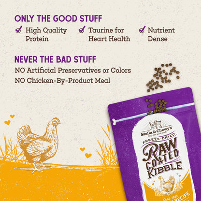 Stella & Chewy’s Raw Coated Premium Kibble Cat Food – Grain Free, Protein Rich Meals – Cage-Free Chicken Recipe – 1.13 kilograms Stella & Chewy's