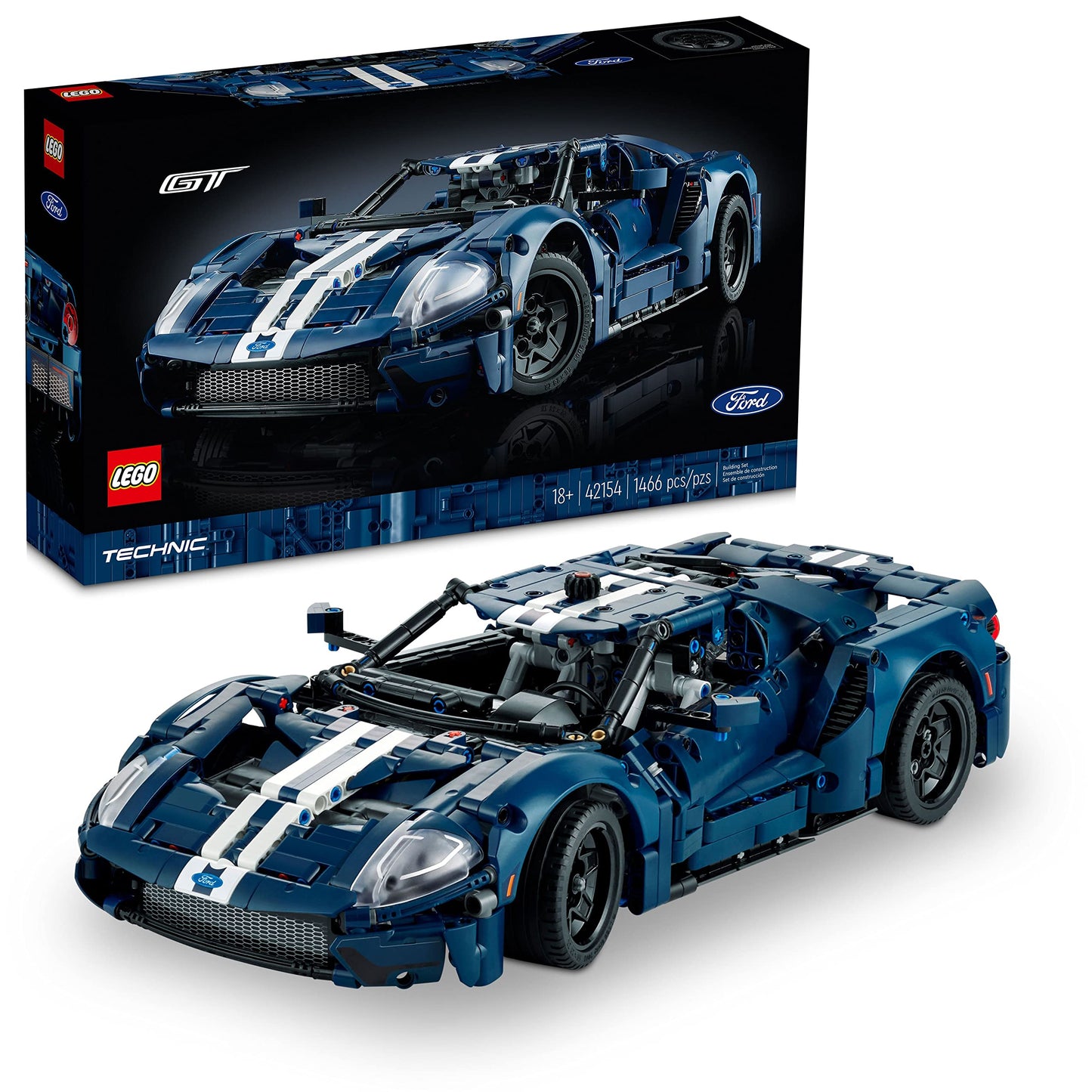 LEGO Technic 2022 Ford GT 42154 Car Model Kit for Adults to Build, Collectible Set, 1:12 Scale Supercar with Authentic Features, Gift Idea That Fuels Creativity and Imagination LEGO