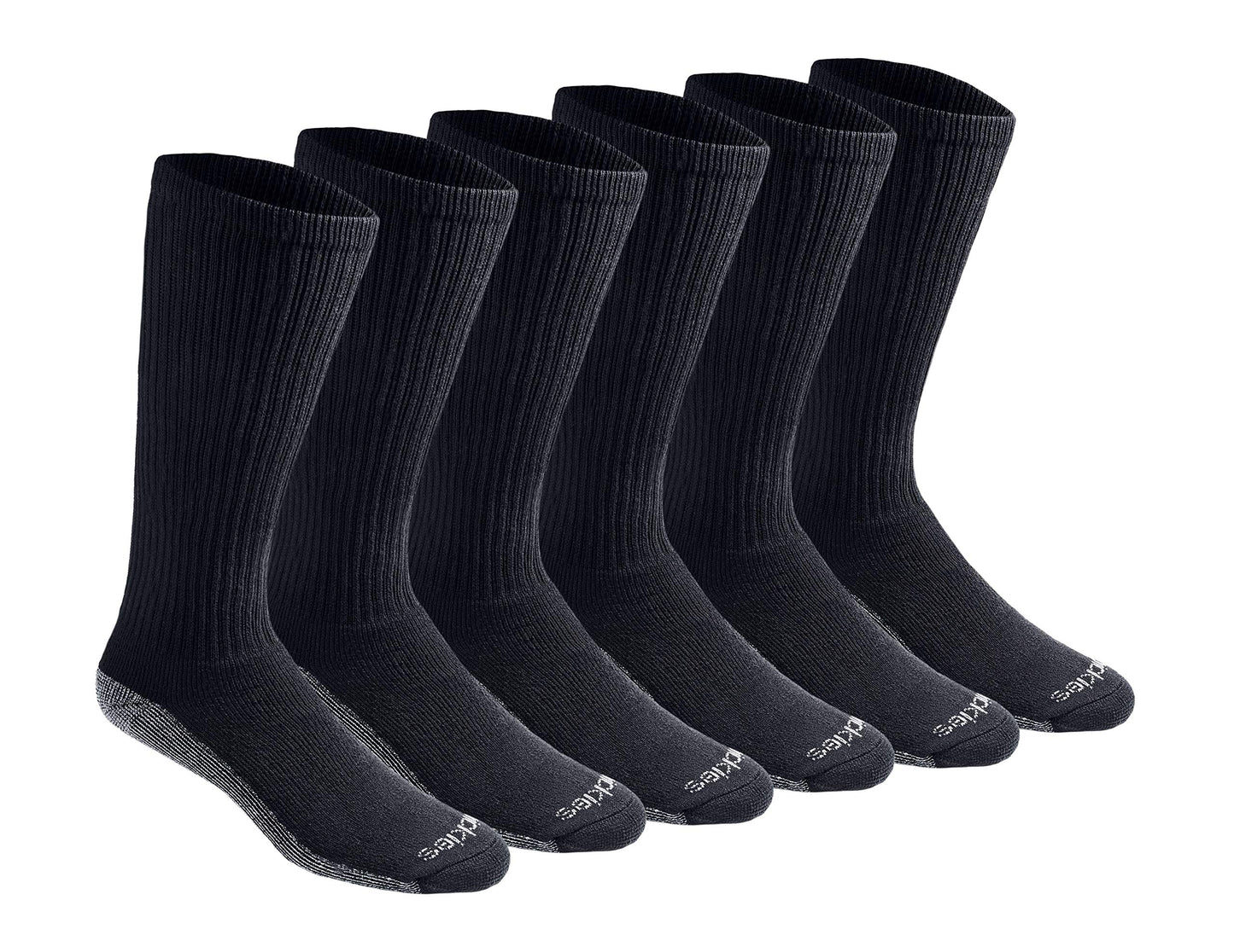Dickies Men's Multi-Pack Dri-tech Moisture Control Boot-Length Socks, Black (6 Pairs), Shoe Size: 6-12 - Available at All In One Marketplace Canada