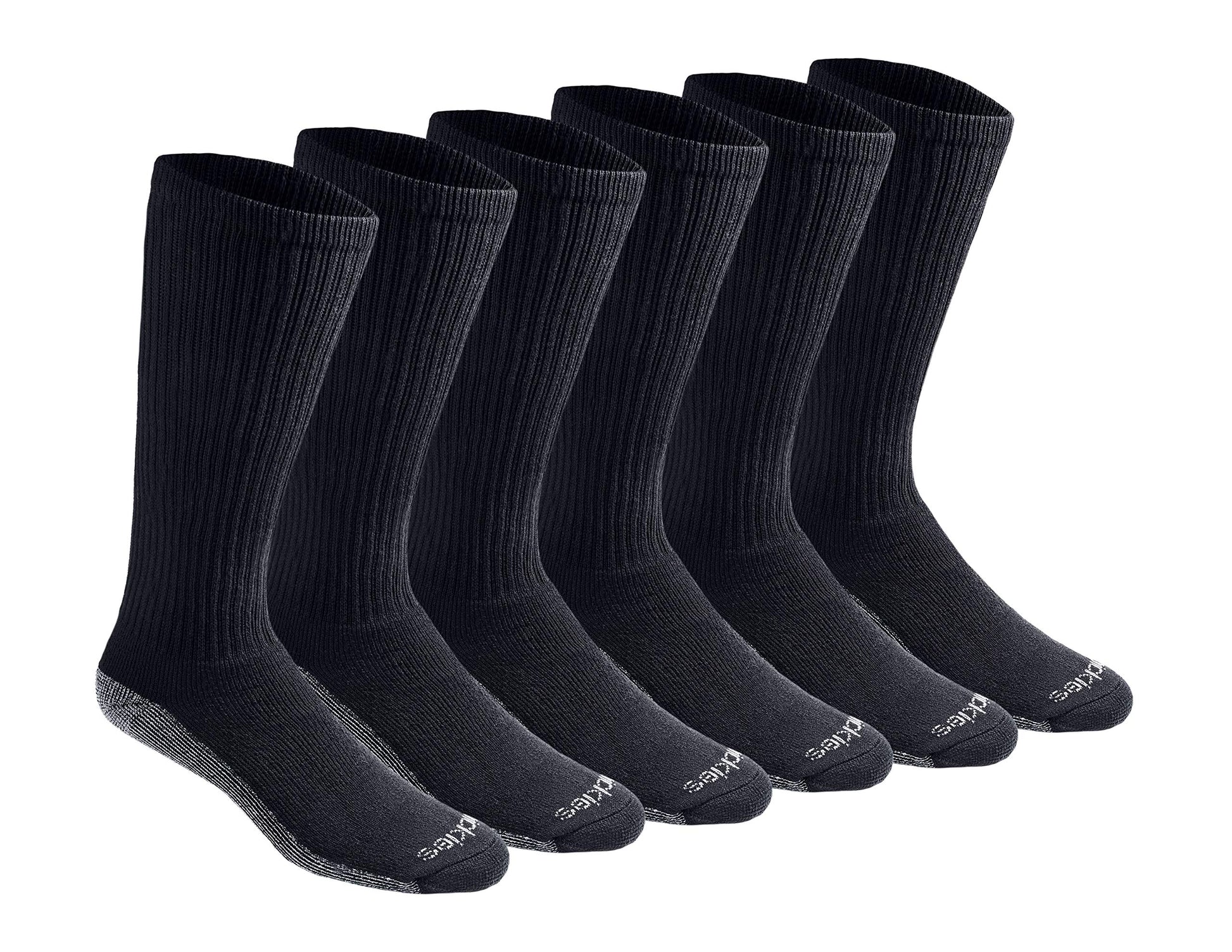 Dickies Men's Multi-Pack Dri-tech Moisture Control Boot-Length Socks, Black (6 Pairs), Shoe Size: 6-12 - Available at All In One Marketplace Canada