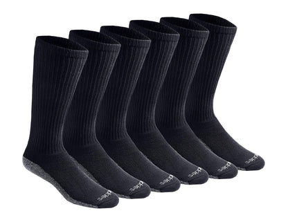 Dickies Men's Multi-Pack Dri-tech Moisture Control Boot-Length Socks, Black (6 Pairs), Shoe Size: 6-12 - Available at All In One Marketplace Canada