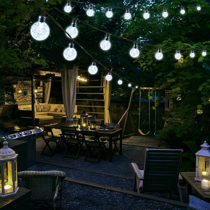Joomer Solar String Lights Outdoor-65FT 100LED Solar Globe String Lights,8 Lighting Modes, Waterproof Solar Powered Patio Light for Garden Yard Porch Party Outdoor Decor (White)
