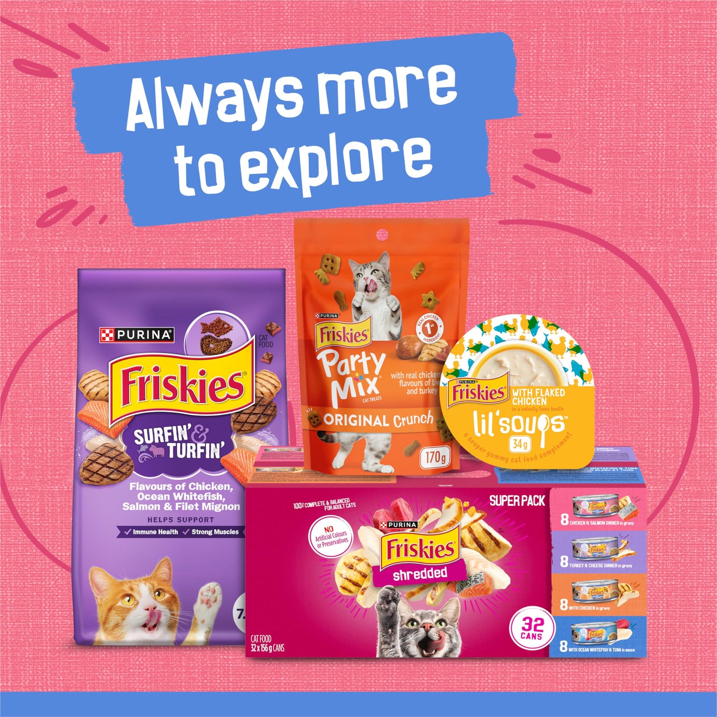 Friskies Wet Cat Food, Shredded Chicken & Salmon Dinner 156g (24 Pack) Friskies