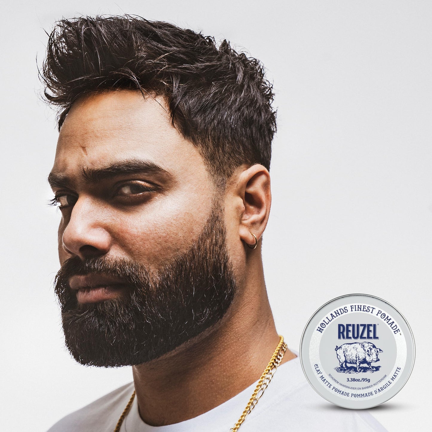 Reuzel Clay Matte Pomade, Medium Hold Matte Finish Hair Styling Clay, Lightweight & Flexible Texturizing Pomade for Volume & Definition With Aloe Vera & Vitamin E, 95g REUZEL
