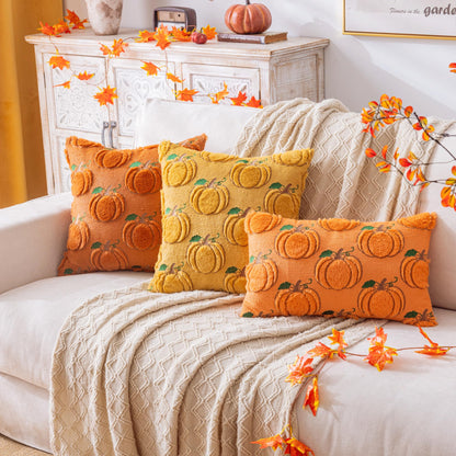 AQOTHES Fall Pumpkin Orange Throw Pillow Covers 18x18 Inch Pack of 2 🍁 All In One Marketplace Canada