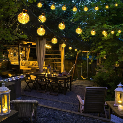 Joomer Solar String Lights Outdoor - 65FT 100LED Solar Globe String Lights,8 Lighting Modes, Waterproof Solar Powered Patio Light for Garden Yard Porch Party Outdoor Decor (Warm White)