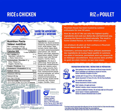 Mountain House Rice and Chicken, Freeze Dried Emergency Food (1 Pouch) Mountain House