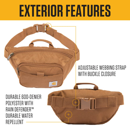 Carhartt Adjustable Waist Pack, Durable, Water Resistant Hip Pack, Essential Waist Pack (Black), One Size, Adjustable Waist Pack, Durable, Water Resistant Hip Pack