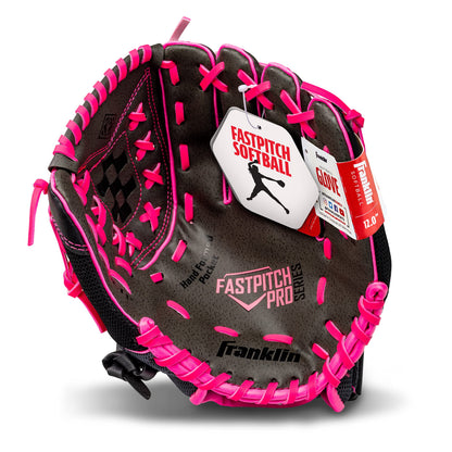 Franklin Sports Softball Glove - Left and Right Handed Softball Fielding Glove - Windmill Fastpitch Pro Series - Adult and Youth Fielding Glove - 12 Inch Right Hand Throw - Pink Franklin Sports