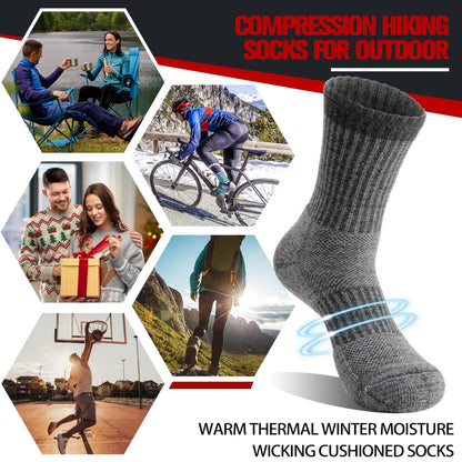 Merino Wool Socks for Women Men Thermal Winter Warm Hiking Crew Boot Work Thick Cozy Gift Socks Stocking Stuffers 5 Pairs(Purplish Blue Grey,M) 🍁 All In One Marketplace Canada