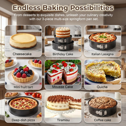 3Pcs Springform Pan Set (4” 7” 9”), Non-Stick Cheesecake Pan 🍁 All In One Marketplace Canada