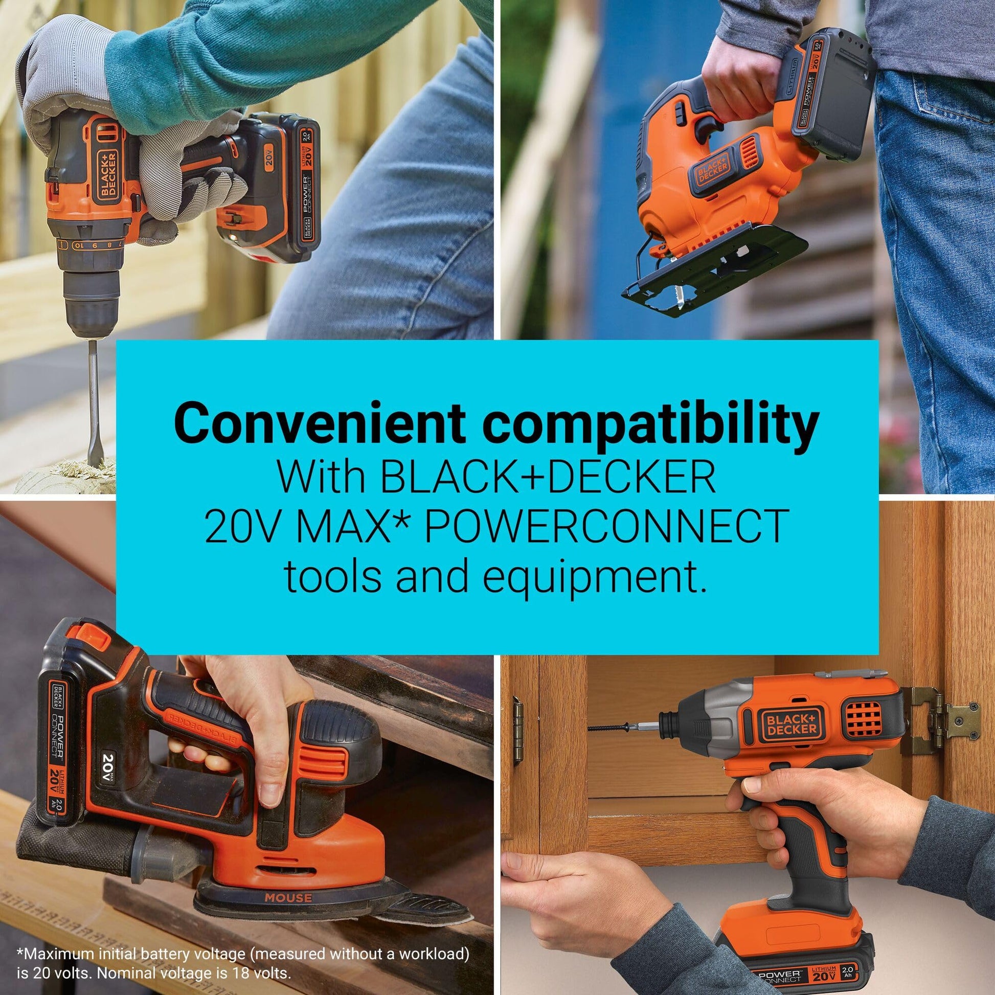 BLACK+DECKER 20V MAX Lithium Battery 2.0 Amp Hour (LBXR2020-OPE) BLACK+DECKER