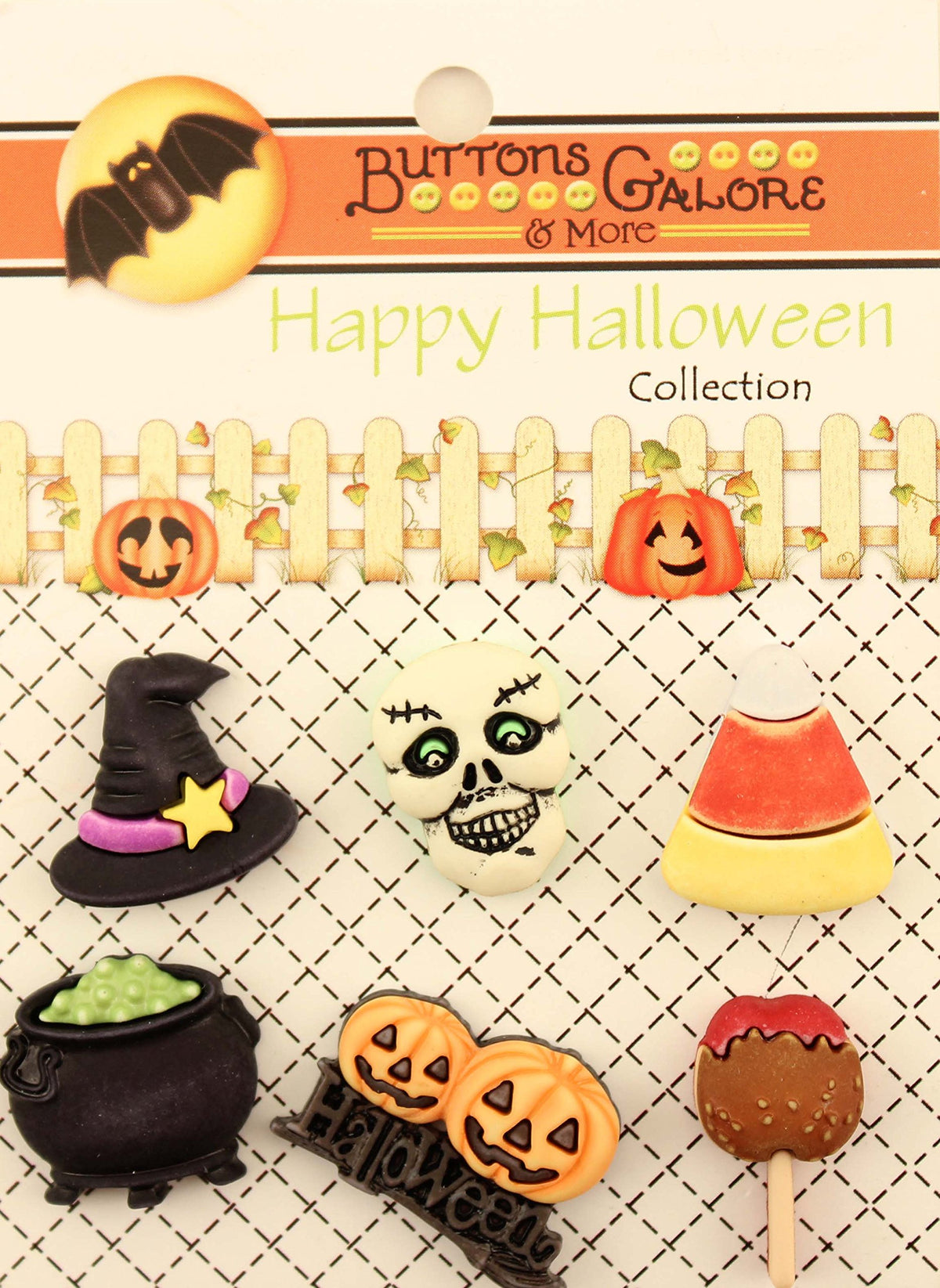 Buttons Galore HHGROUP Happy Halloween - Lot de 6 cartes de boutons