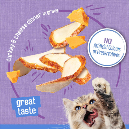 Friskies Shredded Wet Cat Food, Turkey & Cheese Dinner in Gravy - 156 g Can (24 Pack) 🍁 All In One Marketplace Canada