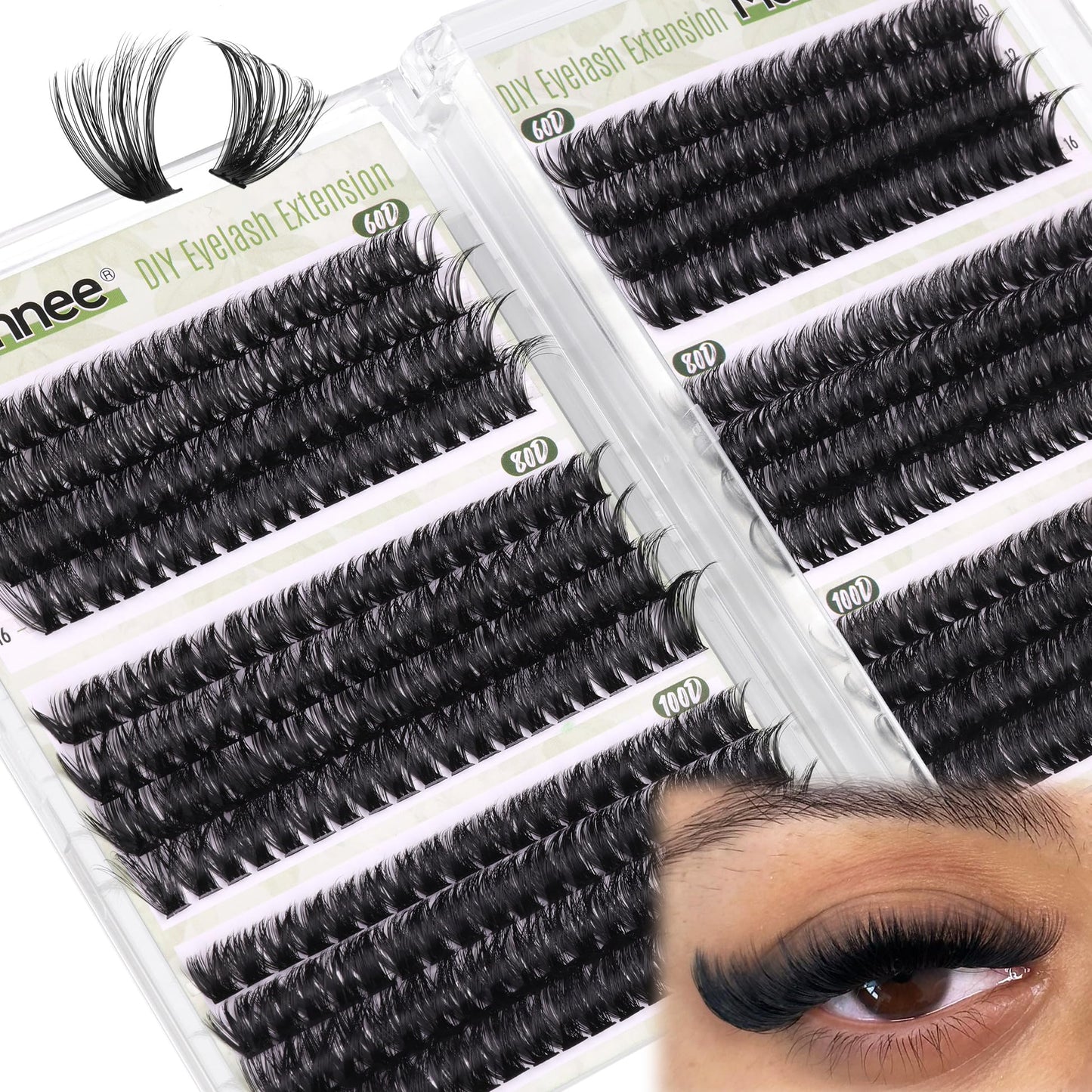 D Curl Cluster Eyelash Extensions 480Pcs Volume Lash Extensions DIY Eyelash Extensions for Beginners Wispy Eyelash Clusters Natural Fluffy Individual Lashes Clusters (60D 80D 100D Mixed, 10-16MM) - Available at All In One Marketplace Canada