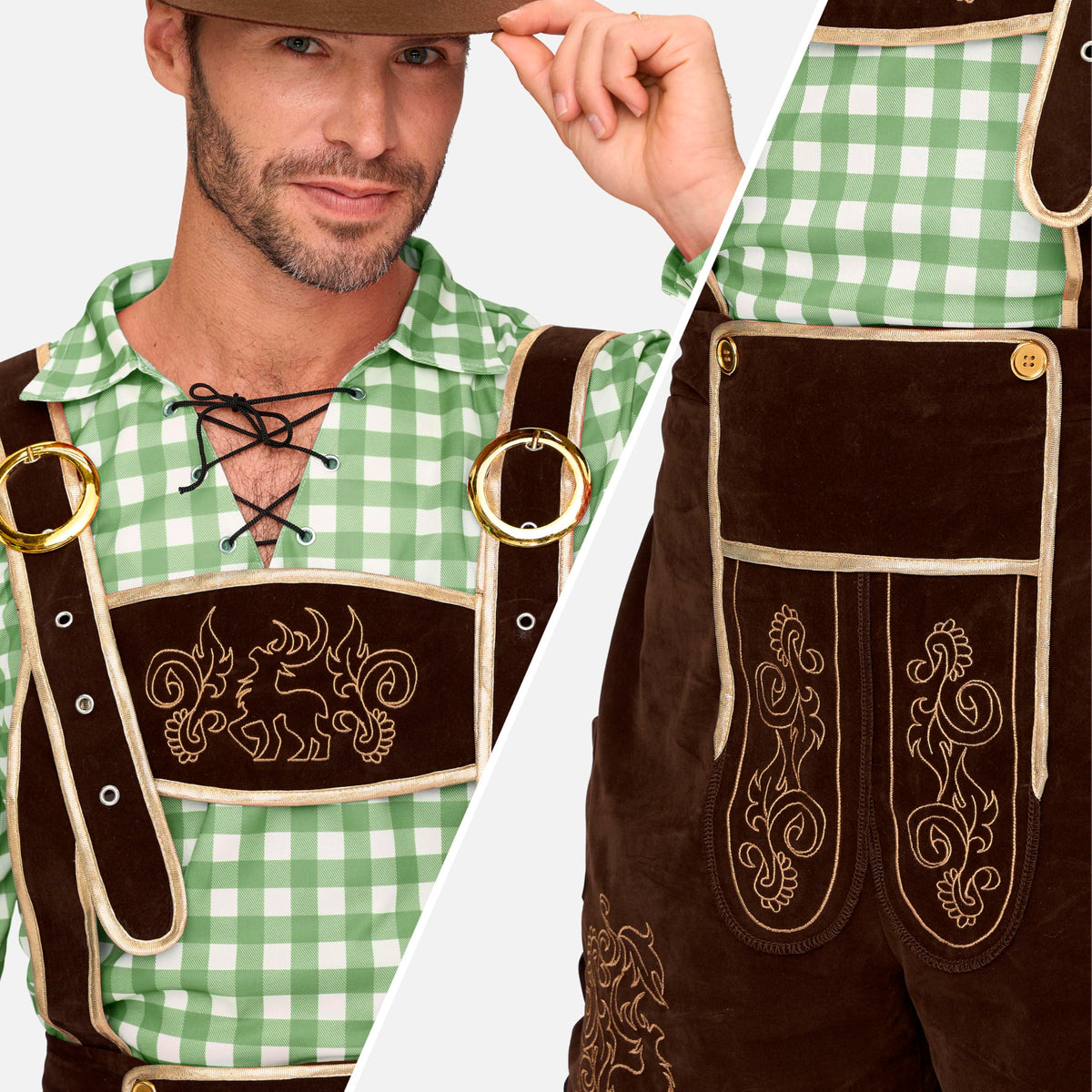 Spooktacular Creations Bavarian Oktoberfest Costume Lederhosen Men-L 🍁 All In One Marketplace Canada