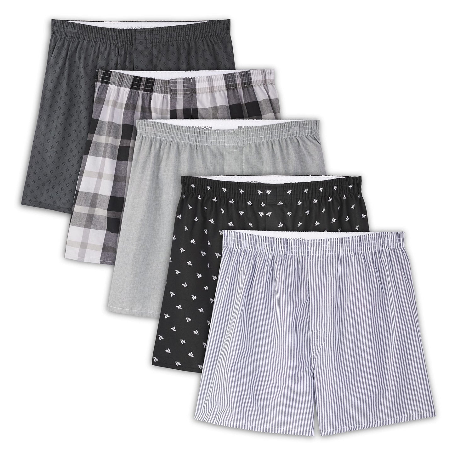 Fruit of the Loom Mens Comfort Casual Boxer Shorts, Assorted Colours, Small US