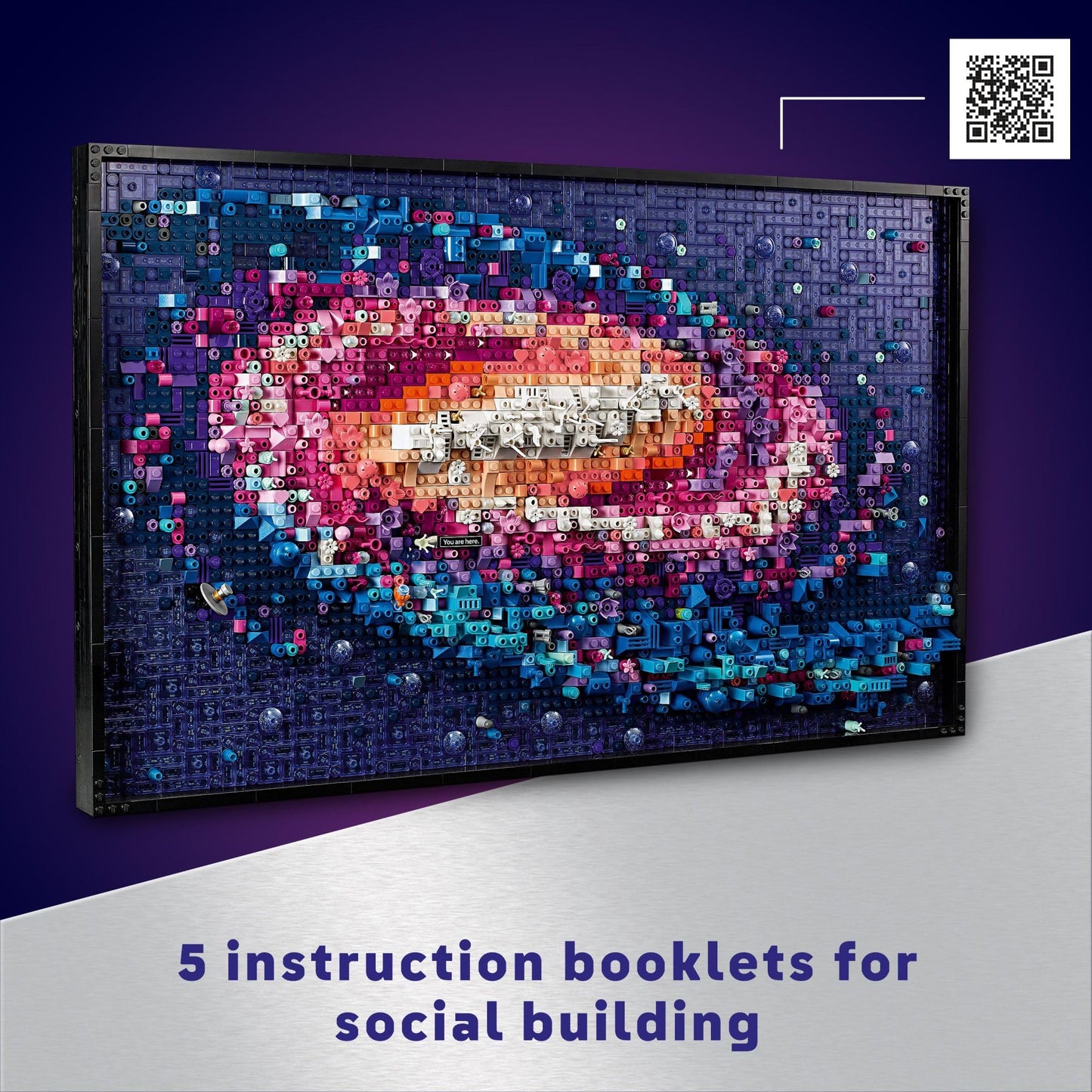 LEGO Art The Milky Way Galaxy Wall Art Décor, Space and Astronomy Gift, Building Set for Adults, Creative Activity for Art and Design Lovers, Home Décor Ideas for Living Room, 31212 LEGO