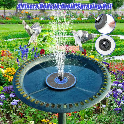 SZMP Solar Fountain Upgrade, 3.5W Solar Powered Bird Bath Fountains with Flower, Outdoor Water Feature Solar Fountain Pump with 7-in-1 Nozzles, 4 Fixed Pipes for Humingbirds, Birdbath, and Garden
