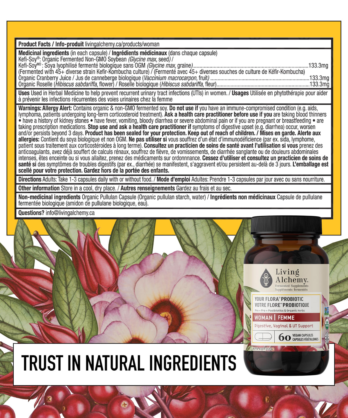 Living Alchemy Your Flora Probiotic Woman, Vegan, Non-GMO, 60 Pcs