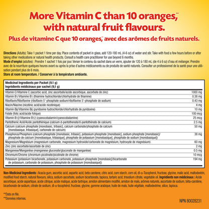 Emergen-C® Super Orange (30 Count), 1000mg Vitamin C / Electrolytes / B Vitamins Mineral Supplement
