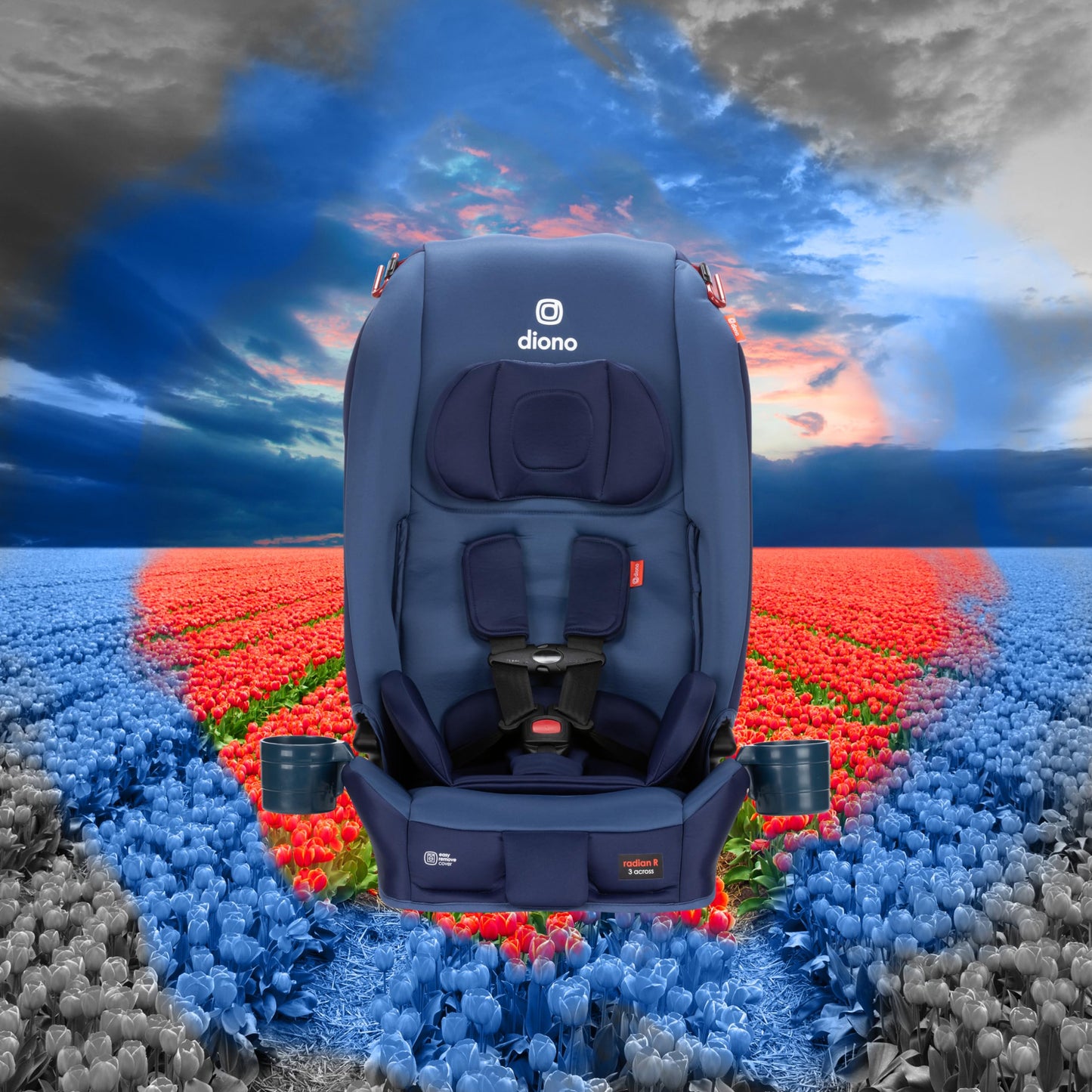 Diono Radian 3R, All-in-One Convertible Car Seat, Rear and Forward Facing, 10 Years 1 Car Seat, Slim Fit 3 Across, Blue Surge 🍁 All In One Marketplace Canada