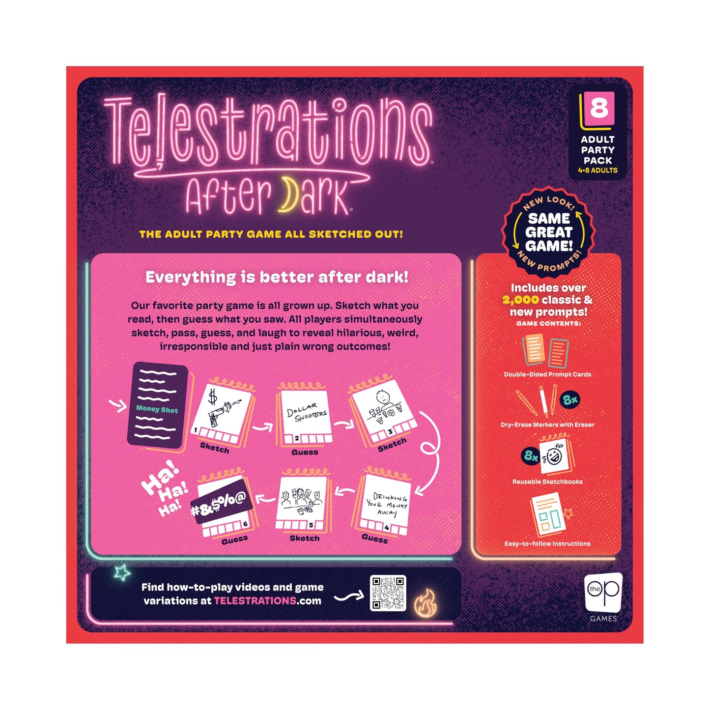 Telestrations After Dark 8 Player 2025 USAOPOLY