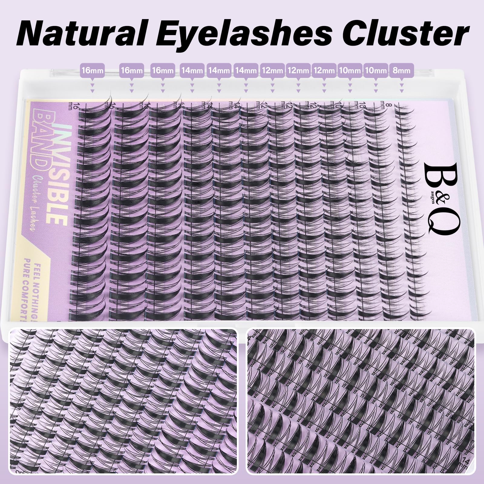 B&Q Fairy Lash Clusters Invisible Band 144PCS, Wispy Eyelash Clusters Manga False Eyelashes, C Curl Lash Cluster Natural Wet-Look Individual Lashes, Anime Cluster Eyelash Extensions with Spikes(Fairy) - Available at All In One Marketplace Canada