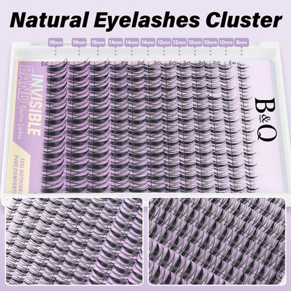 B&Q Fairy Lash Clusters Invisible Band 144PCS, Wispy Eyelash Clusters Manga False Eyelashes, C Curl Lash Cluster Natural Wet-Look Individual Lashes, Anime Cluster Eyelash Extensions with Spikes(Fairy) - Available at All In One Marketplace Canada