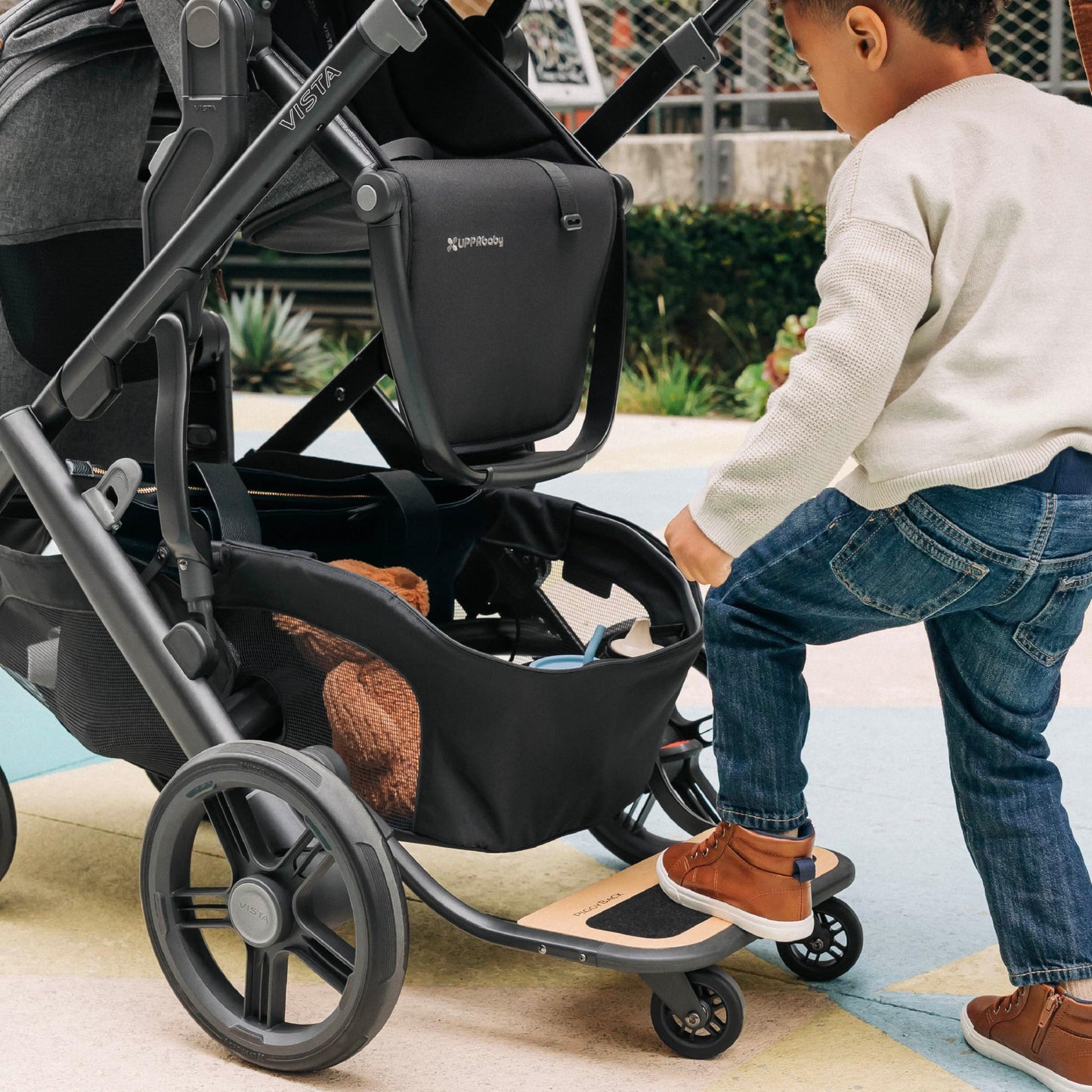 UPPAbaby PiggyBack Ride-Along Board for Vista, Vista V2, and Vista V3 Strollers / Quick Attachment for Children to Stand + Stroll / 55 lbs. Weight Capacity UPPAbaby