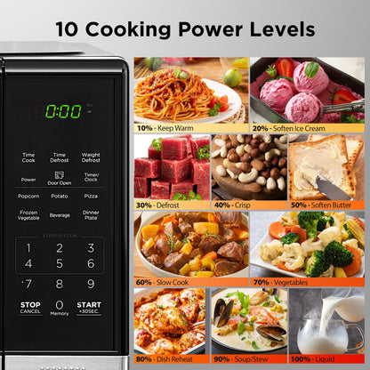 BLACK+DECKER Microwave Oven, 1.1 Cu.ft 900W Digital Stainless Steel BLACK+DECKER