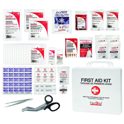 First Aid Central AZ-CSA2SD CSA Deluxe Type 2 25-Person Emergency First Aid Kit For Offices, Worksites, and Construction, 117 Pieces