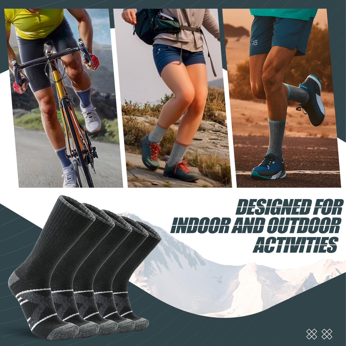ANTSANG Merino Wool Hiking Socks, Crew Boot Work Socks for Men Women 🍁 All In One Marketplace Canada