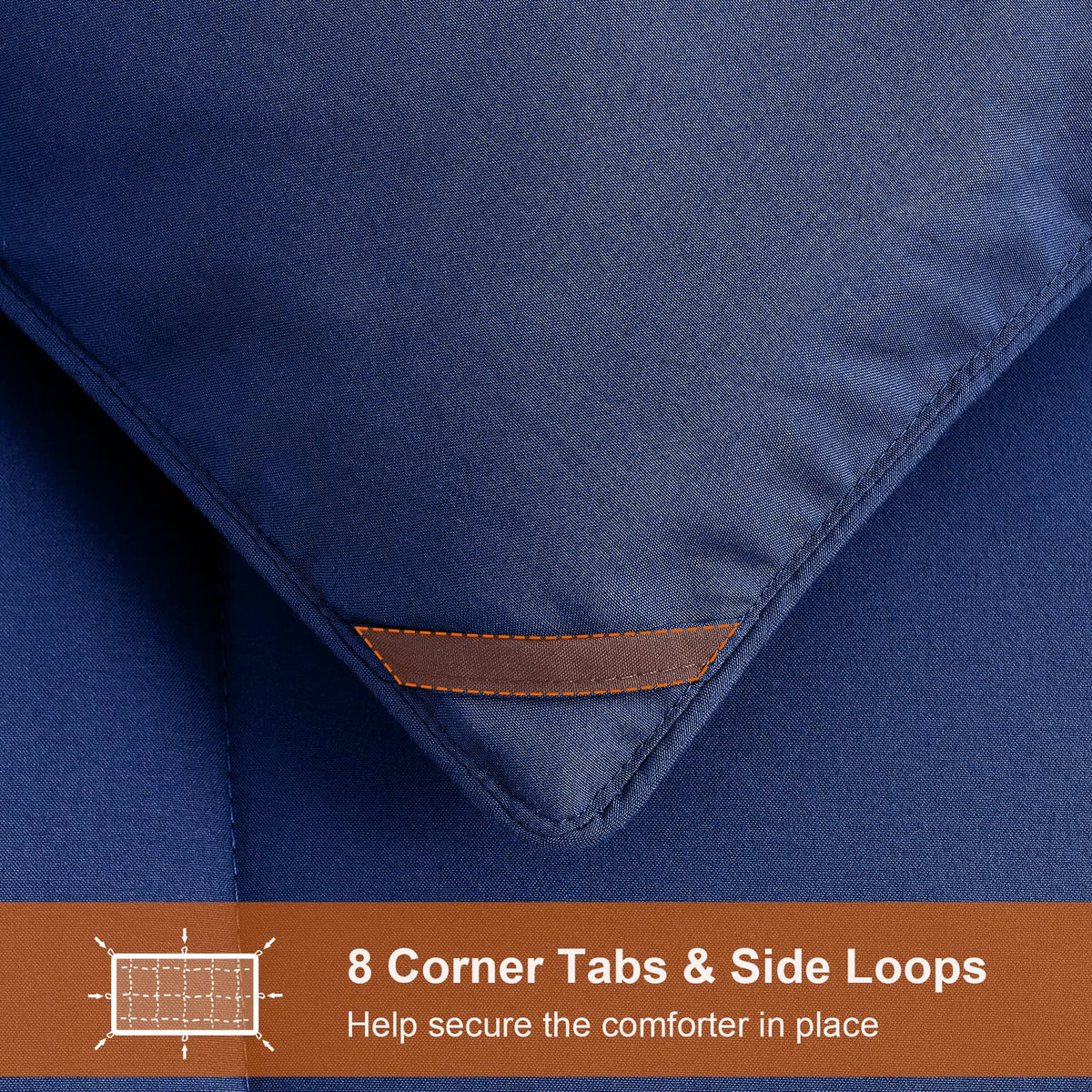 All Season Queen Comforter Set 3 PCs Soft Quilted Down Alternative Comforter+2 Pillow Shams with Corner Tabs,Winter Summer Warm Fluffy,Machine Washable(Queen, Navy Blue) 🍁 All In One Marketplace Canada