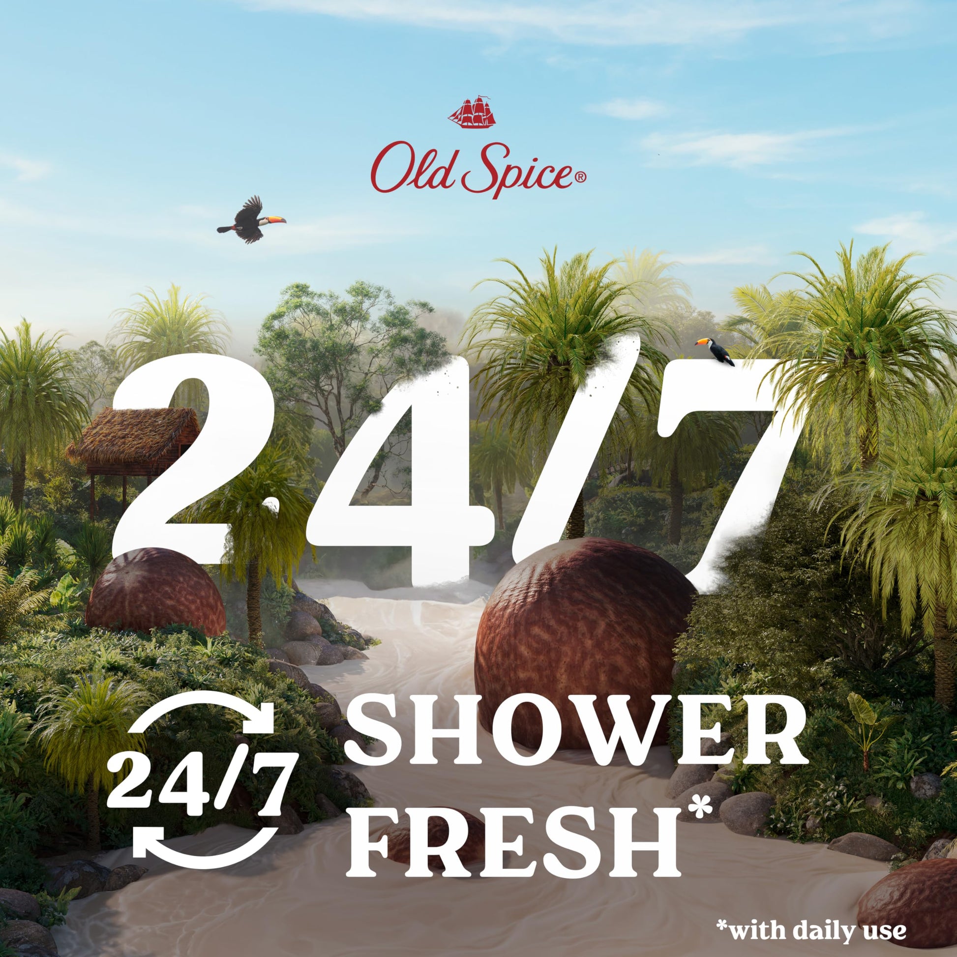 Old Spice Men's Body Wash Moisturize with Shea Butter, 24/7 Moisturization, Gentle on Skin, 2.12 L Total (4 Count of 532 mL Each) Old Spice