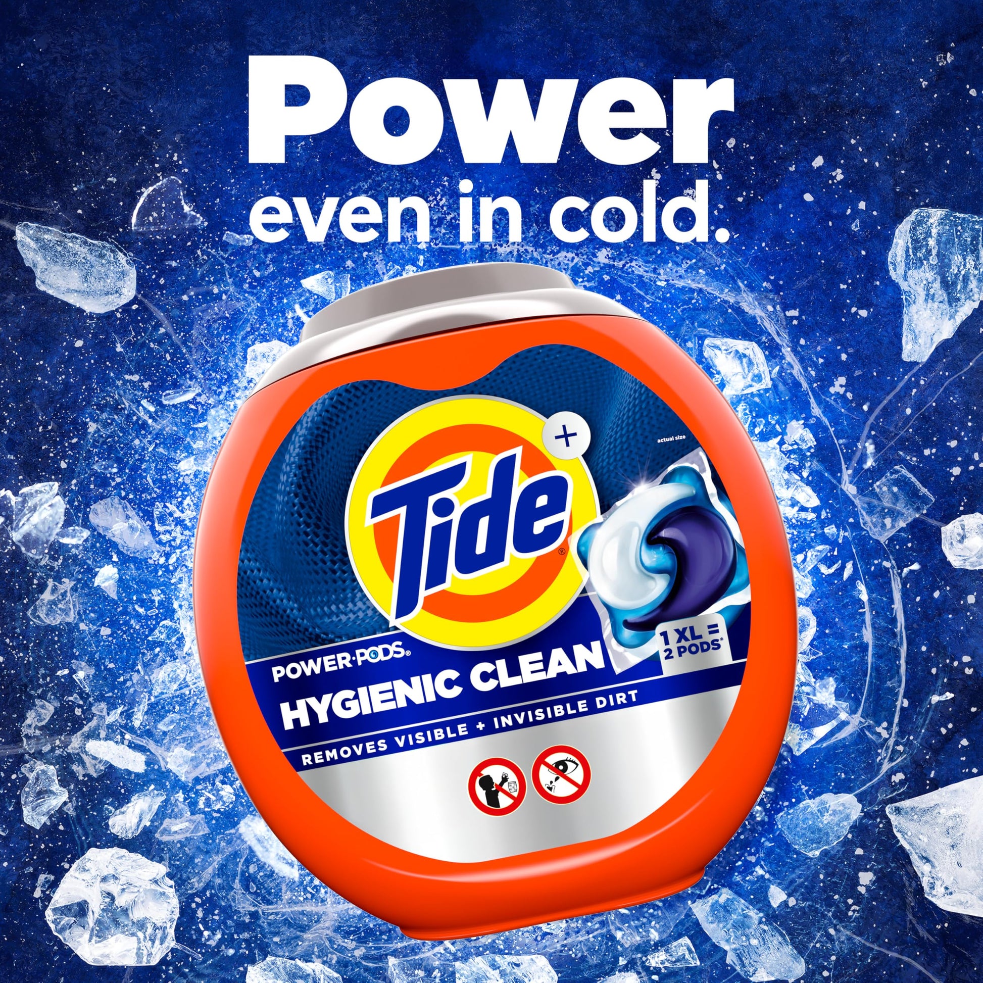 Tide Hygienic Clean Power PODS Laundry Detergent Pacs, Original Scent, 63 Count, Removes Visible and Invisible Dirt, laundry soap detergent pacs - Available at All In One Marketplace Canada