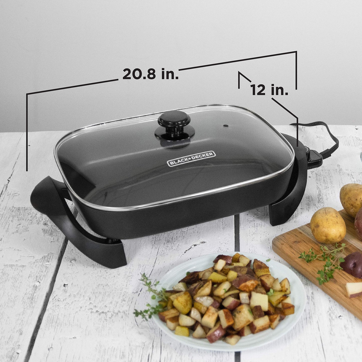 BLACK+DECKER 12x15-Inch Electric Skillet with Glass Lid BLACK+DECKER
