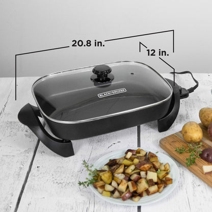 BLACK+DECKER 12x15-Inch Electric Skillet with Glass Lid BLACK+DECKER