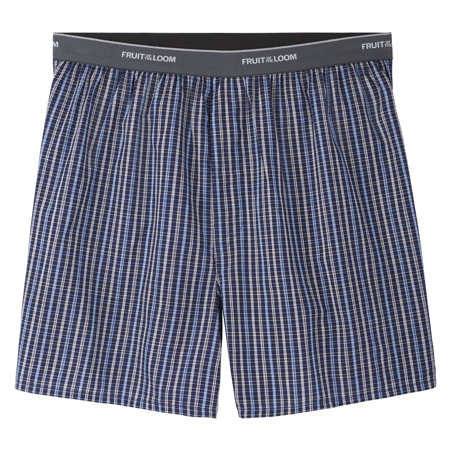 Fruit of the Loom Men's 5 Pack Exposed Waistband Assorted, Blues Boxer, Size Small
