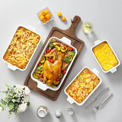 MALACASA Casserole Dishes for Oven, Ceramic Baking Dishes Set of 4, White 🍁 All In One Marketplace Canada